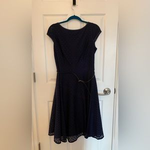Black Label by Evan Picone…..navy blue fit & flare dress